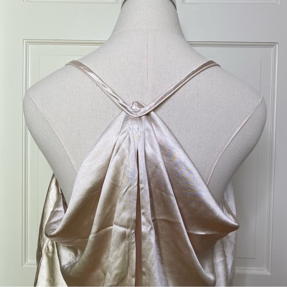Lulu’s Satin Cowl Neck Cami Tank Top Beige Fly Open Back Hold Onto Love XL NWT - Picture 8 of 16
